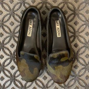 Jay Adoni Camo Hair Calf Flats